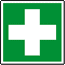 Rettungszeichen Erste Hilfe, ASR / ISO, Folie, selbstklebend, 100 x 100mm Bild 1