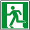 Rettungszeichen Rettungsweg/Notausgang links, ASR/ISO, Folie, selbstklebend, 150x150mm Bild 1