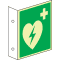 PERMALIGHT® power Fahnenschild Automatisierter Externer Defibrillator(AED), doppelseitig, ASR, Kunststoff, 200x200mm Bild 2