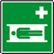 Rettungszeichen Krankentrage, ASR / ISO, Folie, selbstklebend, 200 x 200mm Bild 1