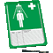 Prüftabellen-Set für Körperduschen, 5 Prüftafeln, 1 Rahmen grün, 1 Faserschreiber Bild 2