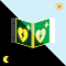 PERMALIGHT® power Nasenschild Automatisierter Externer Defibrillator (AED), ASR/ISO, Kunststoff, 200x200mm Bild 1