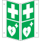 Rettungs- Nasenschild Erste Hilfe und Defibrillator, Kunststoff, 200 x 400mm Bild 2