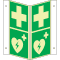 PERMALIGHT® power Rettungs- Nasenschild Erste Hilfe, Defibrillator, 200 x 400mm Bild 3