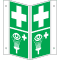 Rettungszeichen Nasenschild Erste Hilfe/Augenspüleinricht, Kunststoff, 200x400mm Bild 2