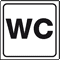 Standard Piktogramm WC, weiß / schwarz, Folie, selbstklebend, 150 x 150mm Bild 1