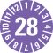 Prüfplakette 28, violett, Dokumentenfolie, selbstklebend, Ø 15mm, 60 / Bogen Bild 1