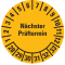 Prüfplakette Nächster Prüftermin, 28-33, gelb, Folie, ablösbar, Ø 20mm, 36 / Bogen Bild 1