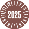 Prüfplakette 2025, braun, Dokumentenfolie, selbstklebend, Ø 35mm, 10 / Bogen Bild 1