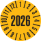 Prüfplakette 2026, gelb, Dokumentenfolie, Ø 30mm, 108 / Heft Bild 1