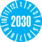 Prüfplakette 2030, hellblau, Dokumentenfolie, selbstklebend, Ø 35mm, 10 / Bogen Bild 1