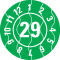 Prüfplakette 29, grün, Sicherheitsfolie, selbstklebend, Ø 25mm, 21 / Bogen Bild 1