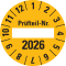 Prüfplakette 2026 Prüfteil-Nr, gelb, Folie, ablösbar, Ø 40mm, 10 / Bogen Bild 1