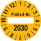 Prüfplakette 2030 Prüfteil-Nr, gelb, Folie, ablösbar, Ø 40mm, 10 / Bogen Bild 1
