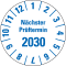 Prüfplakette nächster Prüftermin 2030, weiß, Folie, mit Spezialkleber, Ø 35mm, 10 / Bogen Bild 1