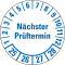 Prüfplakette nächster Prüftermin 25-28, weiß, Folie, mit Spezialkleber, Ø 25mm, 21 / Bogen Bild 1
