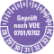 Prüfplakette geprüft nach VDE 0701,28-34, violett, Dokumentenfolie, Ø30mm, 500/Rolle Bild 1