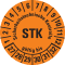 Prüfplakette STK 27-32, orange, Folie, m.Spezialkl.Oberflächenschutz, Ø30mm, 18 / Bogen Bild 1