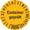 Prüfplakette Container geprüft 2026, gelb, Hochleistungsfolie, Ø 30mm, 18 / Bogen Bild 1