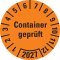 Prüfplakette Container geprüft 2027, orange, Hochleistungsfolie, Ø 30mm, 18 / Bogen Bild 1