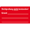 Prüfplakette Sichtprüfung nicht bestanden, Grund, rot/weiß, Dokumentenfolie, 45x25mm, 12 / Bogen Bild 1