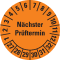 Prüfplakette Nächster Prüftermin, 27-32, orange, Folie, ablösbar, Ø 30mm, 18 / Bogen Bild 1