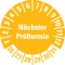 Prüfplakette Nächster Prüftermin 26-31, gelb, Schachbrettfolie, Ø 30mm, 18 / Bogen Bild 1