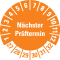 Prüfplakette Nächster Prüftermin 27-32, orange, Schachbrettfolie, Ø 30mm, 18 / Bogen Bild 1