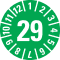 Prüfplakette 29, grün, Schachbrettfolie, selbstklebend, Ø 15mm, 60 / Bogen Bild 1