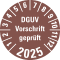 Prüfplakette DGUV Vorschrift geprüft 2025, braun, Dokumentenfolie, Ø 30mm, 18 / Bogen Bild 1