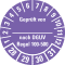 Prüfplakette Geprüft von DGUV Regel 100-500 28-31, violett, Dokumentenfolie, Ø30mm, 18 / Bogen Bild 1
