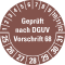 Prüfplakette G.n.DGUV Vorschr.68,25-31, braun, Folie, Oberflächensch, Ø 40mm, 10 / Bogen Bild 1