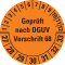 Prüfplakette G.n.DGUV Vorschr.68,27-33, orange, Folie, Oberflächensch, Ø 40mm, 10 / Bogen Bild 1