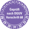 Prüfplakette G.n.DGUV Vorschr.68,28-34, violett, Folie, Oberflächensch, Ø 40mm, 10 / Bogen Bild 1