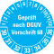 Prüfplakette G.n.DGUV Vorschr.68,30-36, hellblau, Folie, Oberflächensch, Ø 40mm, 10 / Bogen Bild 1