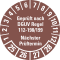 Prüfplakette Geprüft nach DGUV 112-198/199 25-28, braun, Ø 30mm, 18 / Bogen Bild 1