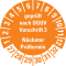 Prüfplakette geprüft nach DGUV Vorschrift 3 27-32, orange, Schachbrettfolie, Ø30mm, 18 / Bogen Bild 1