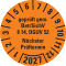 Prüfplakette BetrSichV §14, DGUV52, Nächster Prüftermin, 2027, orange, Folie, Spezialkleber, Ø30mm, 18 / Bogen Bild 1