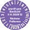 Prüfplakette BetrSichV §14, DGUV52, Nächster Prüftermin, 2028, violett, Folie, Spezialkleber, Ø30mm, 18 / Bogen Bild 1
