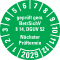 Prüfplakette BetrSichV §14, DGUV52, Nächster Prüftermin, 2029, grün, Folie, Spezialkleber, Ø30mm, 18 / Bogen Bild 1
