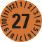 Prüfplakette 27, orange, Primärfaser-Graspapier, Ø 30mm, 18 / Bogen Bild 1