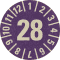 Prüfplakette 28, violett, Primärfaser-Graspapier, Ø 30mm, 18 / Bogen Bild 1