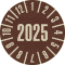 Prüfplakette 2025, braun, Primärfaser-Graspapier, Ø 30mm, 18 / Bogen Bild 1