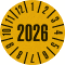 Prüfplakette 2026, gelb, Primärfaser-Graspapier, Ø 30mm, 18 / Bogen Bild 1