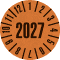 Prüfplakette 2027, orange, Primärfaser- Graspapier, Ø 30mm, 500 / Rolle Bild 1