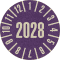 Prüfplakette 2028, violett, Primärfaser-Graspapier, Ø 30mm, 18 / Bogen Bild 1
