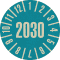 Prüfplakette 2030, hellblau, Primärfaser-Graspapier, Ø 30mm, 18 / Bogen Bild 1