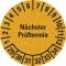 Prüfplakette Nächster Prüftermin 29-34, gelb, Primärfaser-Graspapier, Ø 30mm, 500/RO Bild 1