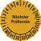 Prüfplakette Nächster Prüftermin 30-35, gelb, Primärfaser-Graspapier, Ø30mm, 18 / Bogen Bild 1