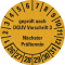 Prüfplakette geprüft nach DGUV V3, Nächster Prüftermin, 26-31, gelb, Primärfaser-Graspapier, Ø 30mm, 500/RO Bild 1